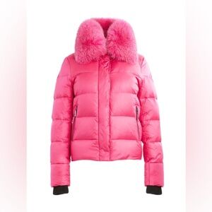 DAWN LEVY
Vera Shearling Puffer Jacket In Hot Pink